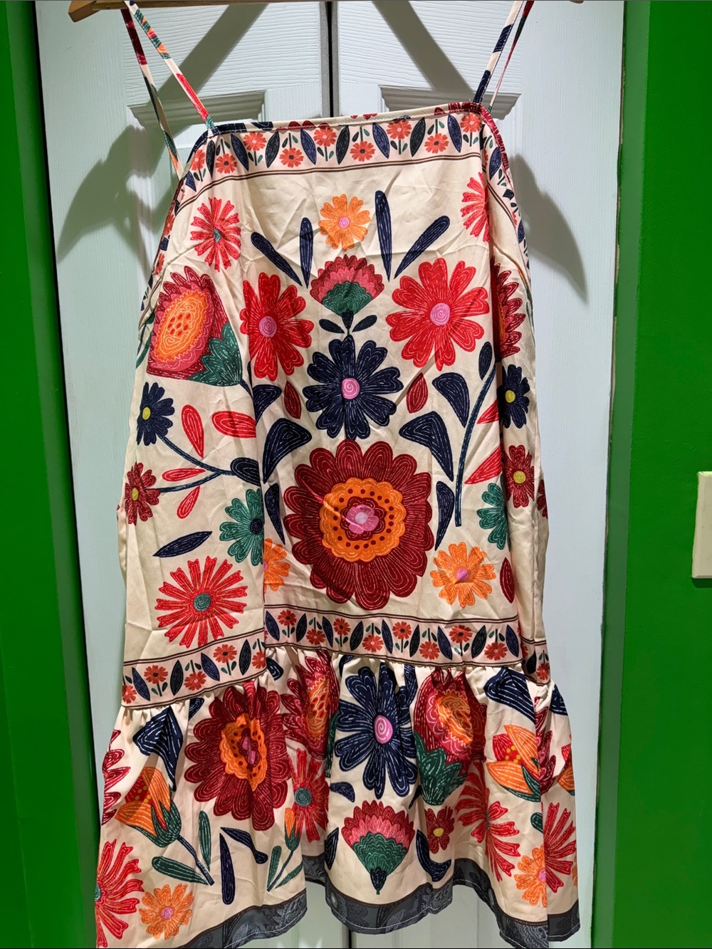 Print Floral Cream Tiered Sundress
